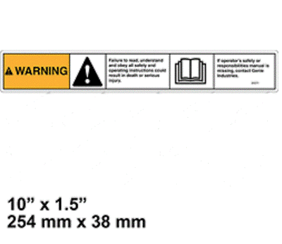 #ad FOR GENIE GR 15 WARNING DECAL FAILURE TO READ Part # 31071 $5.99