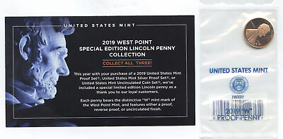 #ad 2019 W Lincoln Penny Proof Cent Special Edition West Point US Mint H400