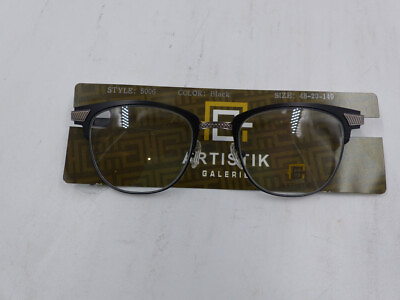 #ad ARTISTIK 5006 UNISEX BLACK EYE GLASSES SIZE 48 20 140 WITH PARTIAL FRAME LOOK