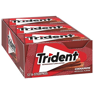 #ad TRIDENT Cinnamon 12 Packs sugar free gum 14 Pieces 168 Total Pieces