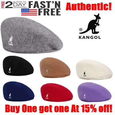 #ad New Kangol Woolen Beret Hat Winter Wool Warm Newsboy Flat Caps Casual Men Women