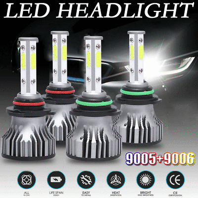 #ad 4PCS 90059006 LED Combo Headlight Kit COB 240W 6000K Light Bulb High amp; Low