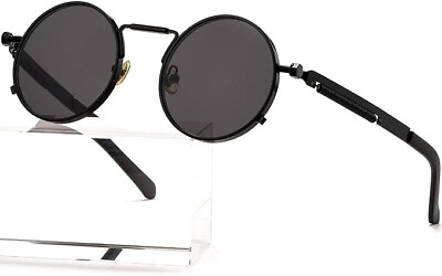 #ad 2 PAIR Round Steampunk Sunglasses John Lennon Hippie Glasses Metal Frame UV400