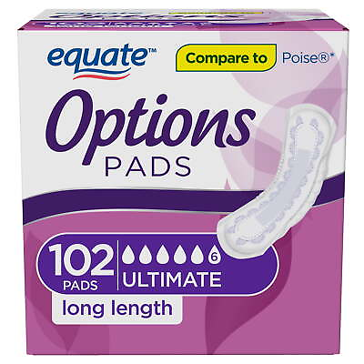 #ad Options Women#x27;s Incontinence Pads Ultimate Absorbency Long Length 102 Count