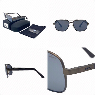 #ad REVO Freeman RE1012 02 GY 58mm Brown w Graphite Polarized Lenses Sunglasses