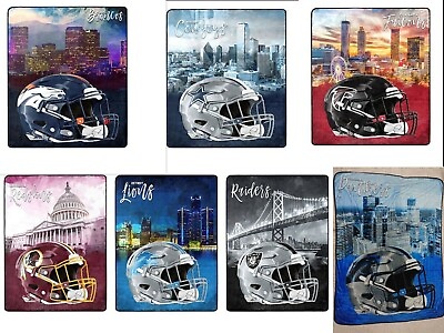 #ad NEW NFL Officially Licensed Watercolor Cityscape Fleece Throw Blanket 60quot; X 80quot;