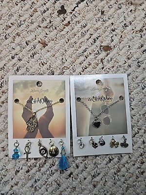 #ad Laura Janelle by Cousin Necklace and 5 pc. Charms LOT OF 2