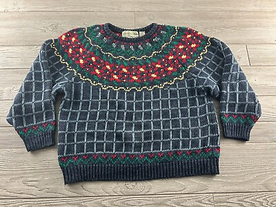 #ad Northern Isles Vintage XL Multicolor Pullover Sweater hand embroidered