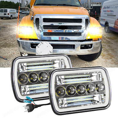 #ad Pair 7X6quot; 5x7quot; LED Headlight for Ford Super Duty Truck F550 F650 F750 F600 F700