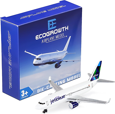 #ad EcoGrowth Model Airplane American Jet Blue Plane Model Plane Toy Airplane for amp; GBP 15.67