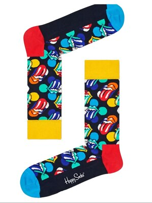#ad HAPPY SOCKS x Rolling Stones Women#x27;s Blue Limited Polka Dot Socks 5.5 9.5