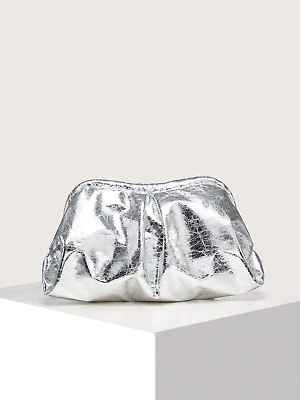 #ad Silver Retro Metallic Color Clutch Bag $36.99