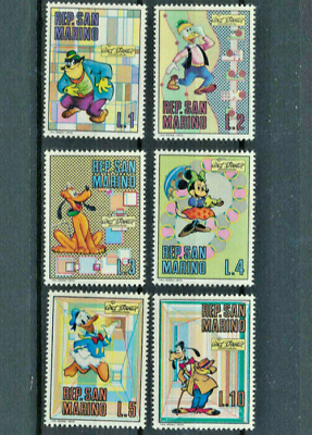 #ad WALT DISNEY Mint Never hinged San Marino Cartoon Characters Set of 6 .Stamps