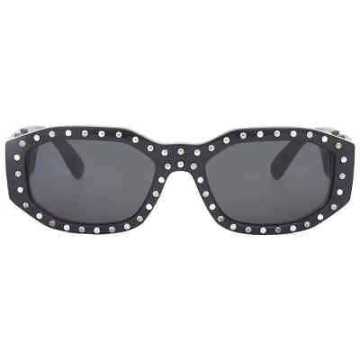 #ad Versace Dark Grey Geometric Men#x27;s Sunglasses VE4361 539887 53 VE4361 539887 53