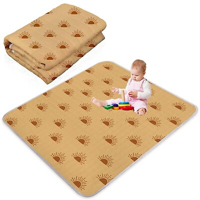 #ad Boho Sun Theme Portable Baby Play Mat 43 x 43 Inch Washable Foldable Crawling...
