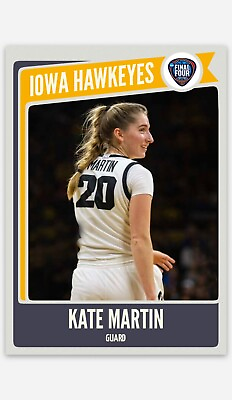 #ad Kate Martin Iowa FINAL FOUR Basketball Card Limited Print Run PRE ORDER