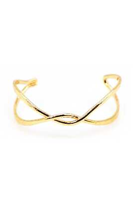 #ad New Gold Tone Twisted Cuff Fashion Metal Bracelet
