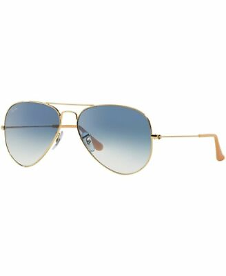 #ad Ray Ban Aviator Arista Blue Gradient Lenses 58mm Sunglasses RB3025 001 3F 58 14