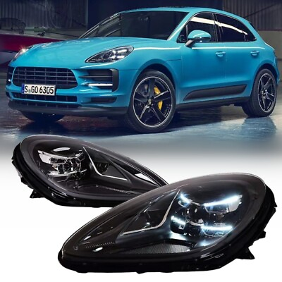 #ad Full LED Headlights Start Animation For Porsche Macan 2014 2022 Pair Front Lamps