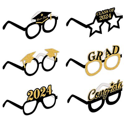 #ad 12PCS Class Of 2024 Graduation Grad Party Eyeglasses Photo Props