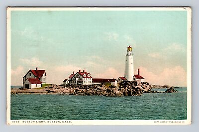 #ad Boston MA Massachusetts Boston Light Antique Vintage Souvenir Postcard