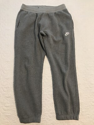 #ad Nike Red Label Joggers Sweat Pants Grey Boy#x27;s Size Large Pockets Drawstring Nice