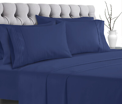 #ad 6 Piece Bed Sheet Set 1800 Series Microfiber Comfort Deep Pocket Hotel Bed Sheet $22.49