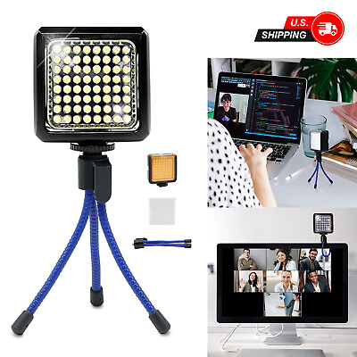 #ad LSP Tabletop Mini LED Video Light with Stand Filters Vlog Video Conference