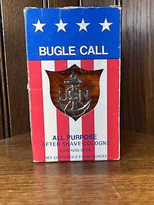 #ad Vintage Bugle Call US Navy Officer USN Military After Shave Cologne 8 oz Box