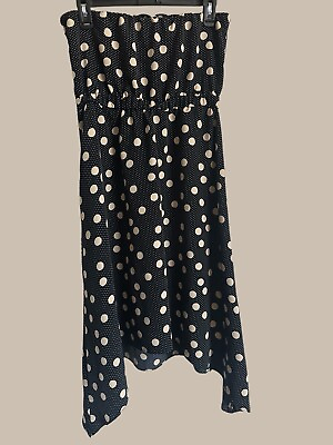 #ad The Limited Polka Dot Black Tan Pockets Tube Dress Size Medium