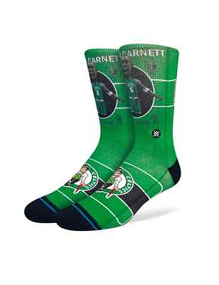 #ad Boston Celtics NBA Basketball Stance Retro Big Head Kevin Garnett Socks Large