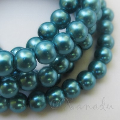 #ad Teal 6mm Round Wholesale Glass Pearl Beads G0100 75 150 Or 300PCs