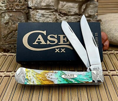 #ad Case XX USA Beautiful Custom EMERALD COAST Engraved AAA Trapper Pocket Knife