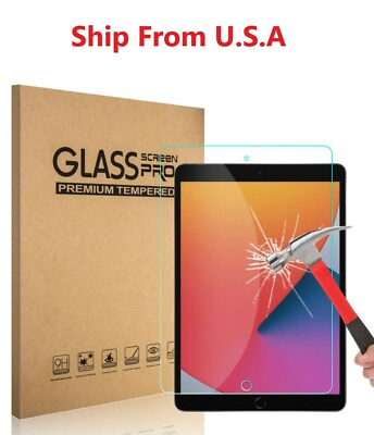 #ad For iPad 10.2 inch9th8th 7th Gen. HD Premium Tempered Glass Screen Protector
