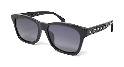#ad Chanel CH5484 c760 S8 Polarized Sunglasses Polished Black Gradient Gray NEW