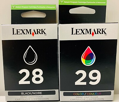 #ad New Genuine Lexmark 28 29 2PK Ink Cartridges X Series X2530 Z Series Z1310 Z845