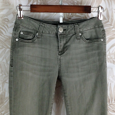 #ad Versona modern womens size 25 stretch low rise skinny faded green denim jeans
