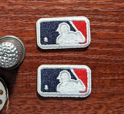 #ad MLB Baseball Logo Patch 2 Small Pieces Embroidered Iron Patch 0.5x1quot; Inches