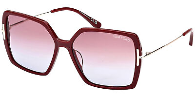 #ad Tom Ford Joanna Women#x27;s Shiny Bordeaux Butterfly Sunglasses FT1039 69Z 59 Italy