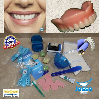#ad Denture Kit full upper full lower False Dentures teeth