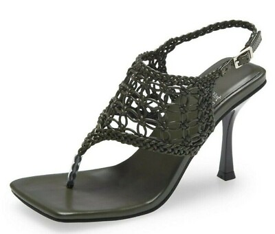 #ad Jeffrey Campbell Millenia Women#x27;s Slingback Sandal Heels Dark Green Size 8 $29.99