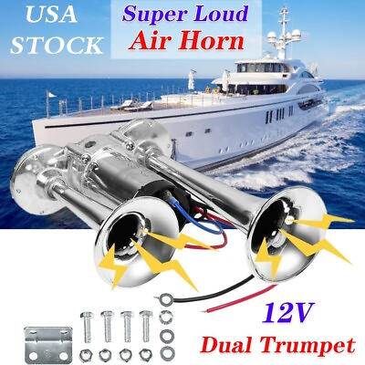 #ad Air Train Horn Kit for Truck Car Super Loud 1000DB 12V Electric Trains Horns US