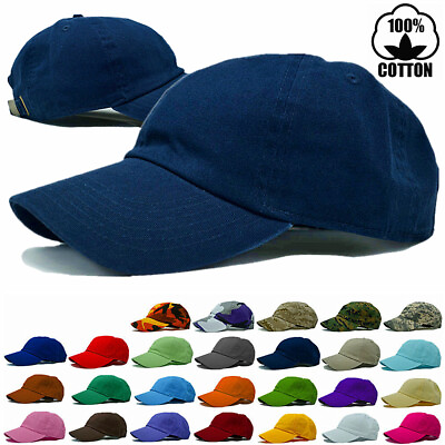 #ad Polo Style Baseball Caps Hat Washed Adjustable Hats Cotton Plain Solid Ball Cap