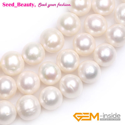 #ad Natural White Round Freshwater Pearls Gemstone Beads for Jewelry Making 15quot;