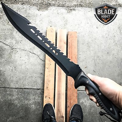 #ad 25quot; FULL TANG HUNTING SURVIVAL FIXED BLADE MACHETE TACTICAL Rambo Knife Sword