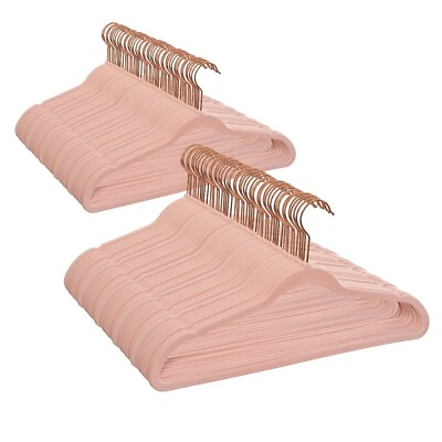#ad Non Slip Velvet Clothing Hangers 100 Pack Pink Space Saving
