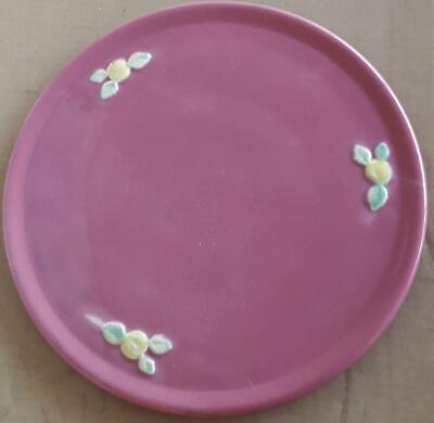 #ad Beautiful Vintage Embossed Ceramic Cake Plate GORGEOUS COLOR LOOKS OLDER