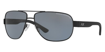 #ad Armani Exchange Men#x27;s Sunglasses AX2012S 606381 Black Aviator Gray Polarized