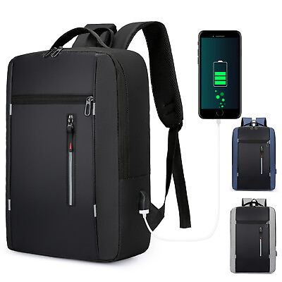 #ad Water repellent Travel Laptop Backpack Anti theft Slim Business Bag w USB Port