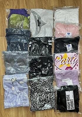 #ad 15 Pc Medium NWT and Gently Used Mix Summer Clothing Lot Tops and Bottoms